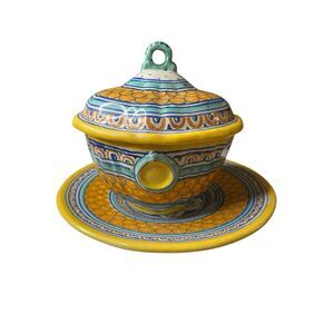 Vintage Deruta Handmade sugar bowl 1999 made in Italy